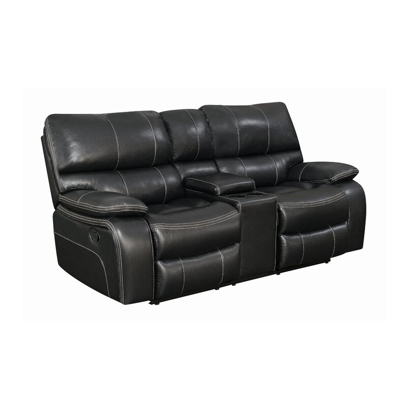 Leticia Faux Leather Power Reclining Home Theater Seating with Cup Holder