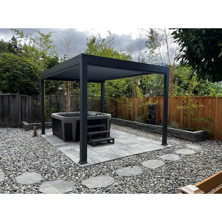 10 Ft. W x 13 Ft. D Aluminum Pergola with Canopy