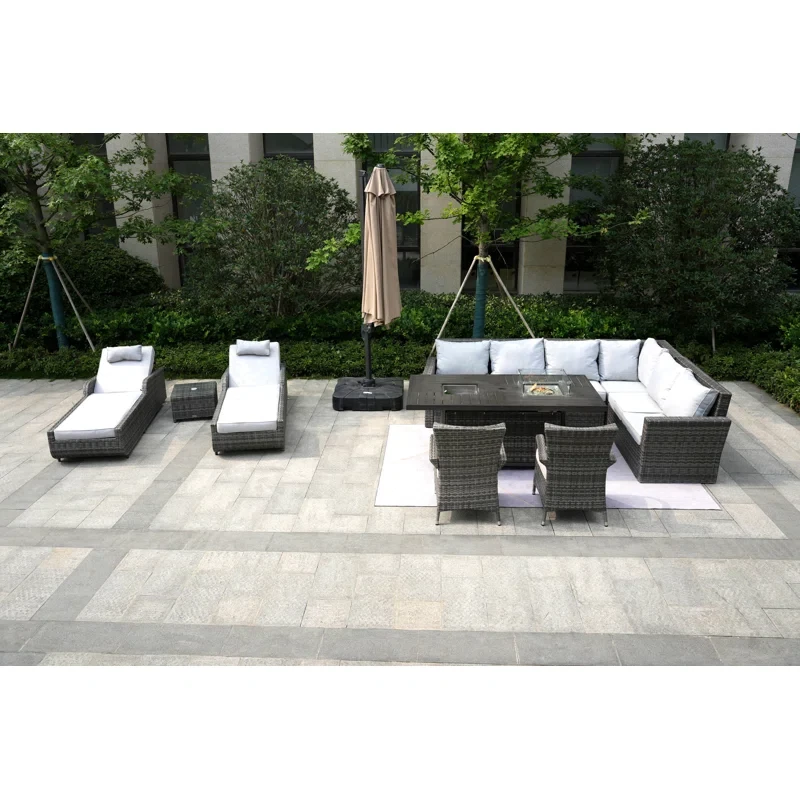 Aliaksey 10 - Person Outdoor Seating Group with Cushions