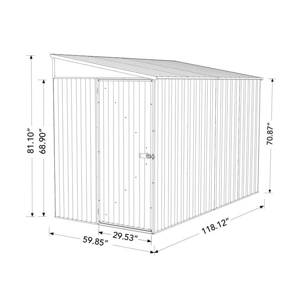 5 Ft. x 10 Ft Durango Galvanized Steel Storage Shed