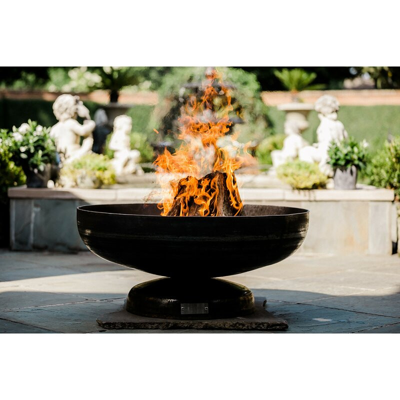 Harrogate Vulcan Steel Wood Burning Fire Pit  15.5" H x 36" W x 36" D