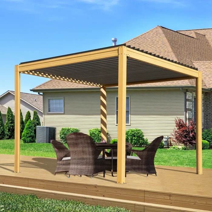 10 Ft. W x 10 Ft. D Aluminum Pergola with Canopy