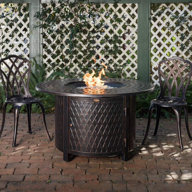 Lit Aluminum Propane Fire Pit Table