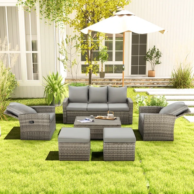 Daveric 7 - Person Outdoor Seating Group with Cushions