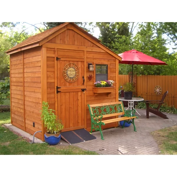 8 ft. W x 8 ft. D Cedar Wood Sunshed Garden Shed