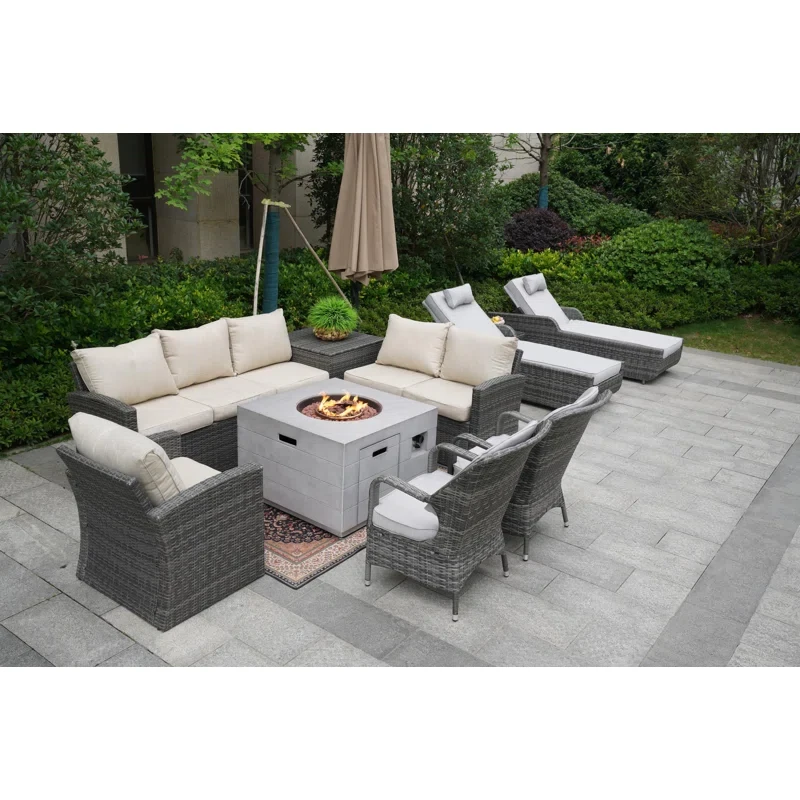 Algird 10 - Person Outdoor Seating Group with Cushions