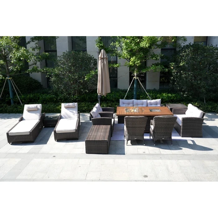 Algird 11 - Person Outdoor Seating Group with Cushions