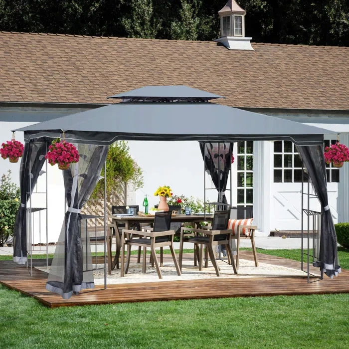 13 Ft. W x 10 Ft. D Metal Patio Gazebo