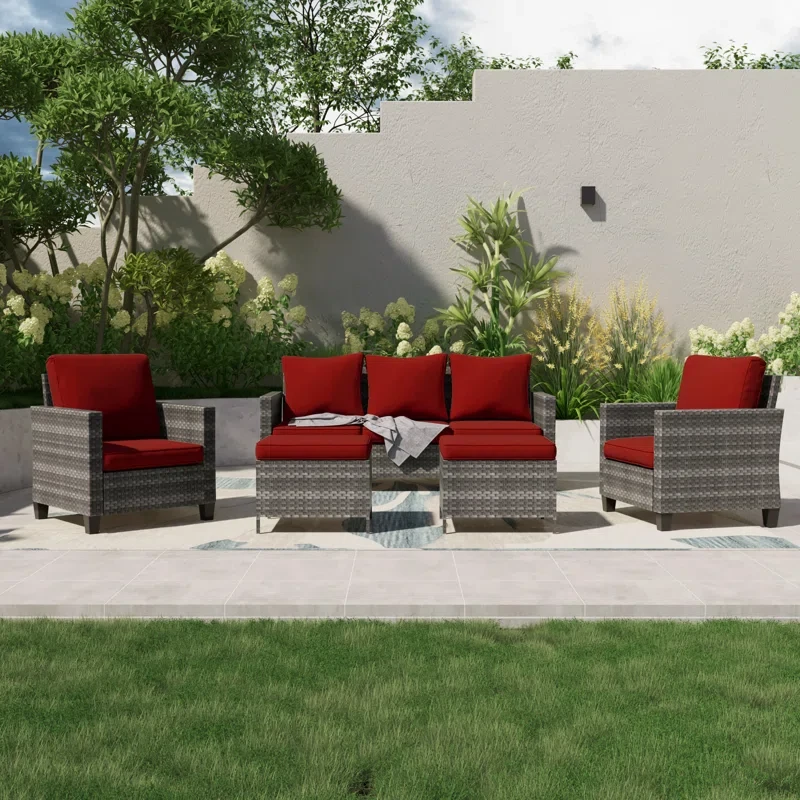 Aser 5 - Person Outdoor Seating Group with Cushions