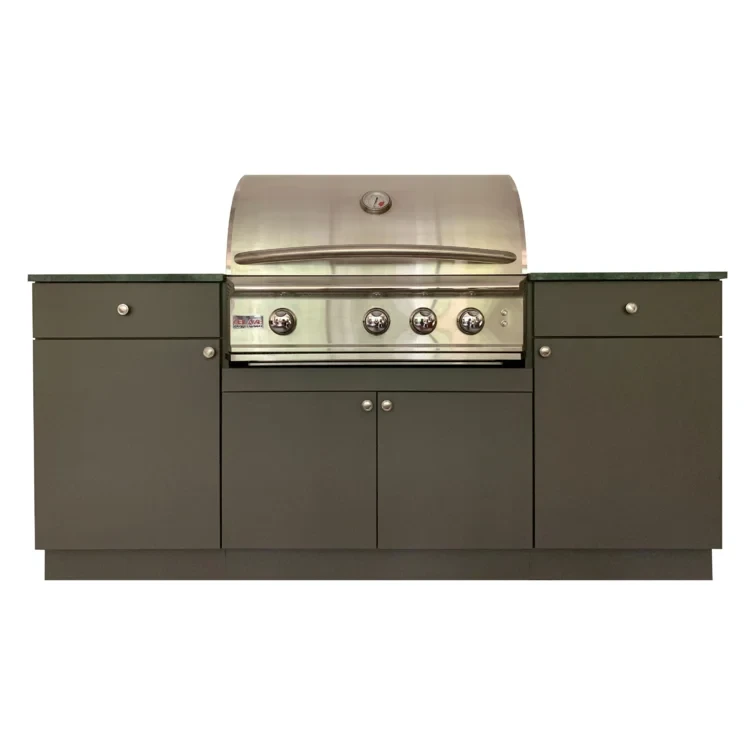 Marbella Outdoor Inc. 77'' W 5 Modular Outdoor Kitchen Cabinet with - Burner Grill