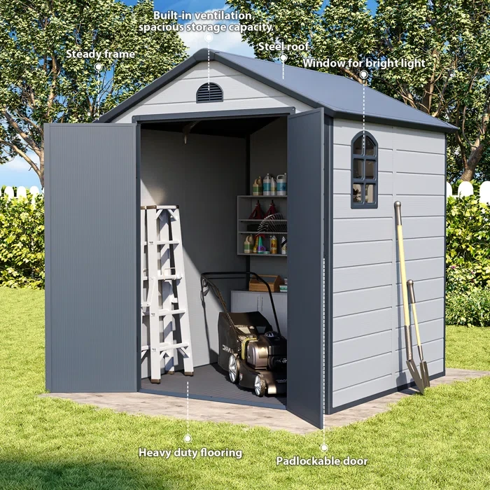 7.40" H x 6.20" W x 6.30" D Plastic Outdoor Patio Storage Shed