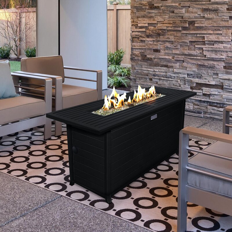 Sunbeam Linear Aluminum Propane/Natural Gas Fire Pit Table