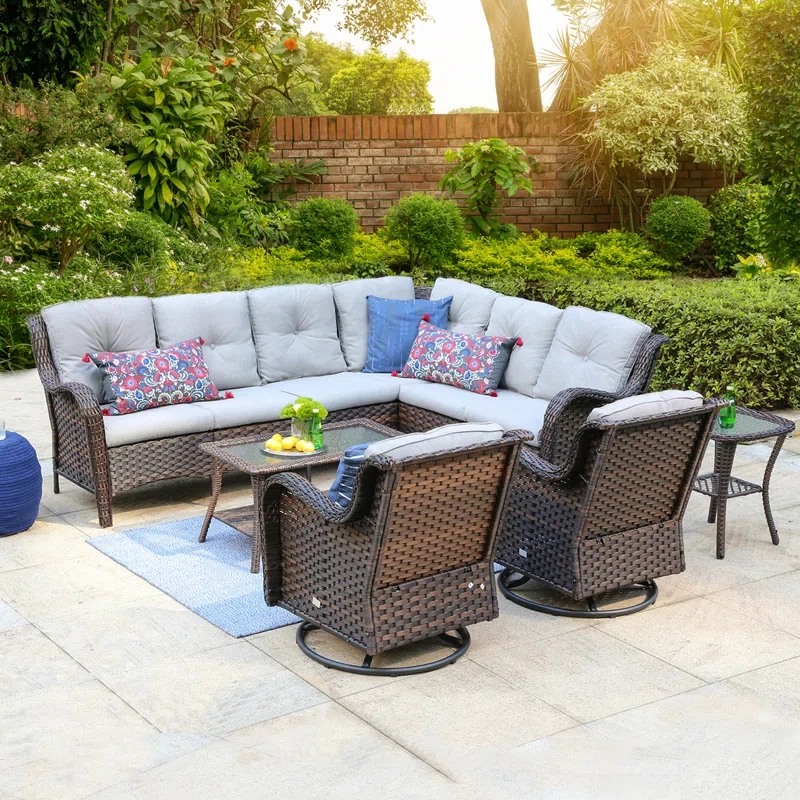 Ansis 8 - Person Outdoor Seating Group with Cushions