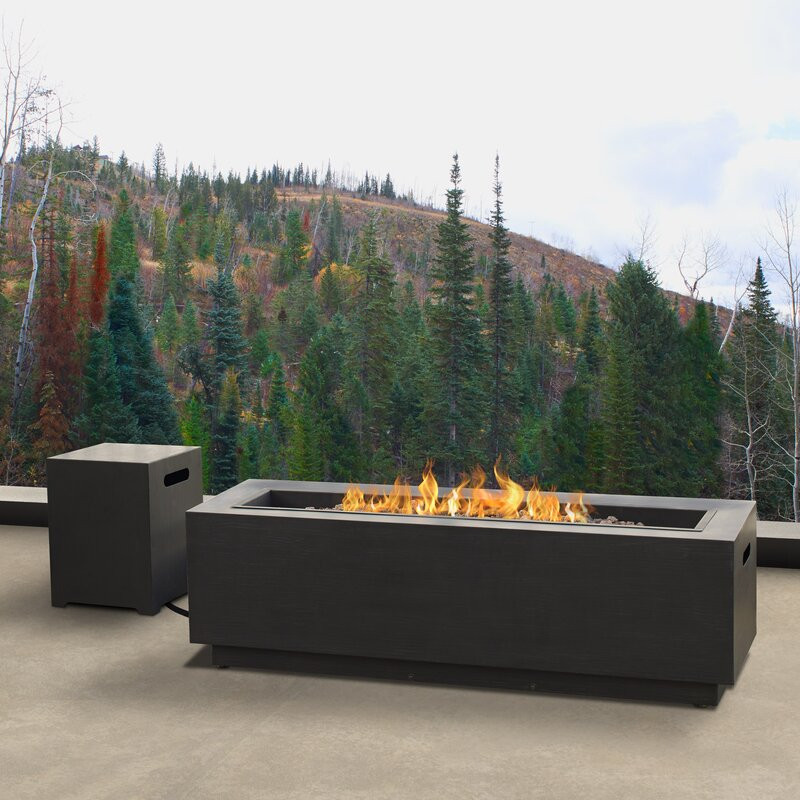 Lanesboro Rectangle Propane Fire Table with Natural Gas Conversion Kit by Real Flame