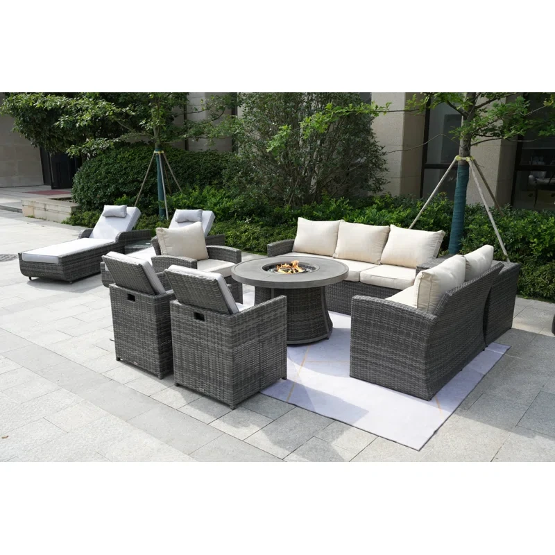 Areefa 10 - Person Outdoor Seating Group with Cushions