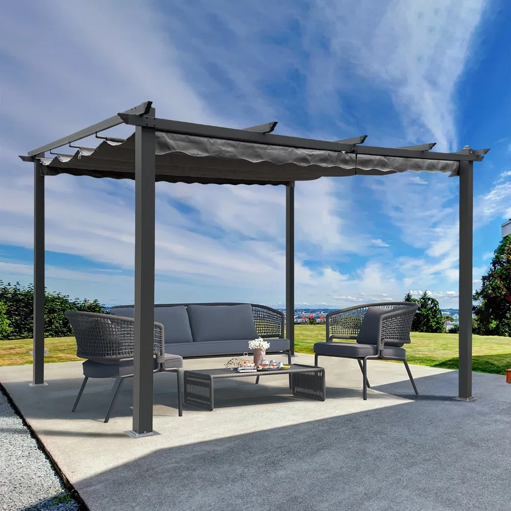 13 Ft. W x 10 Ft. D Aluminum Pergola with Canopy