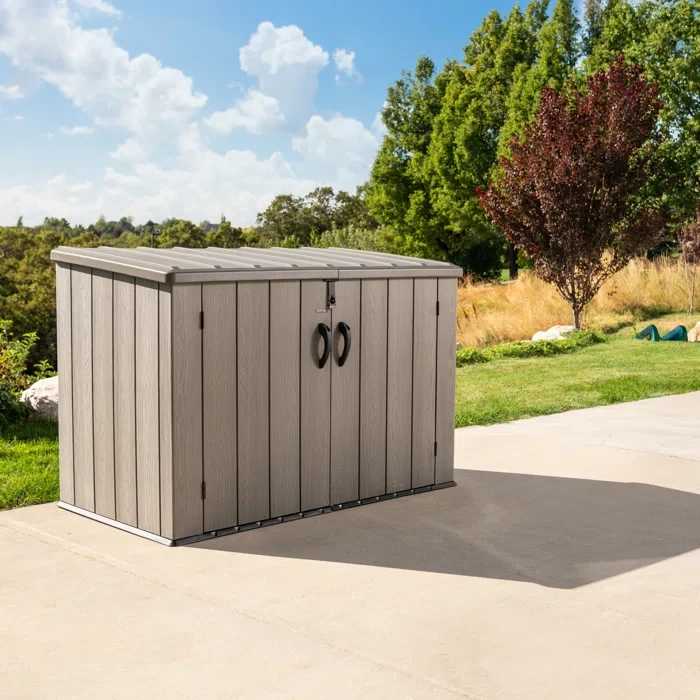 75 Cubic Feet High-Density Polyethylene (Plastic) Steel Reinforced Outdoor Storage Shed