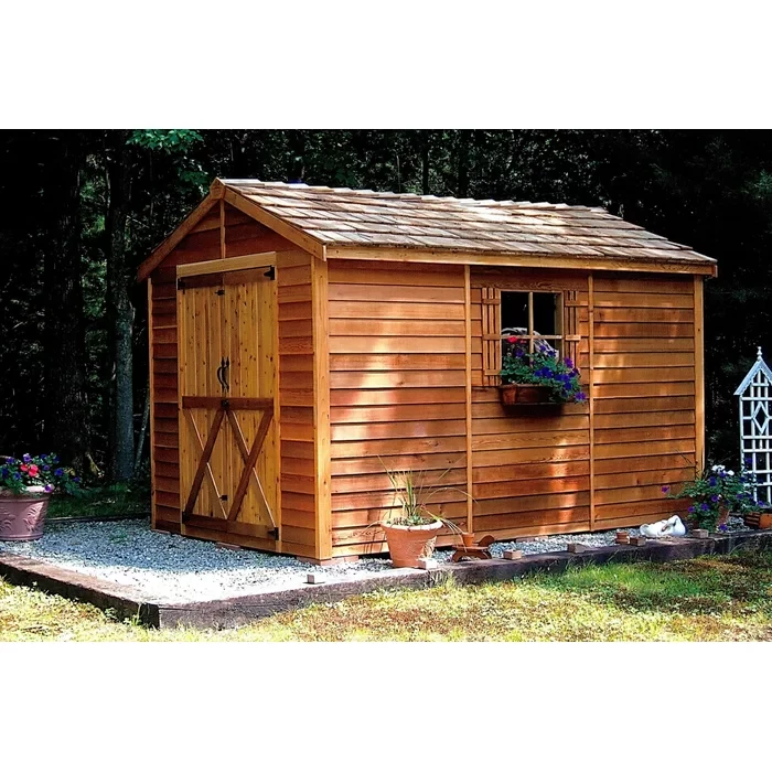 Rancher 10 ft. W x 10 ft. D Western Red Cedar Wood Storage Shed