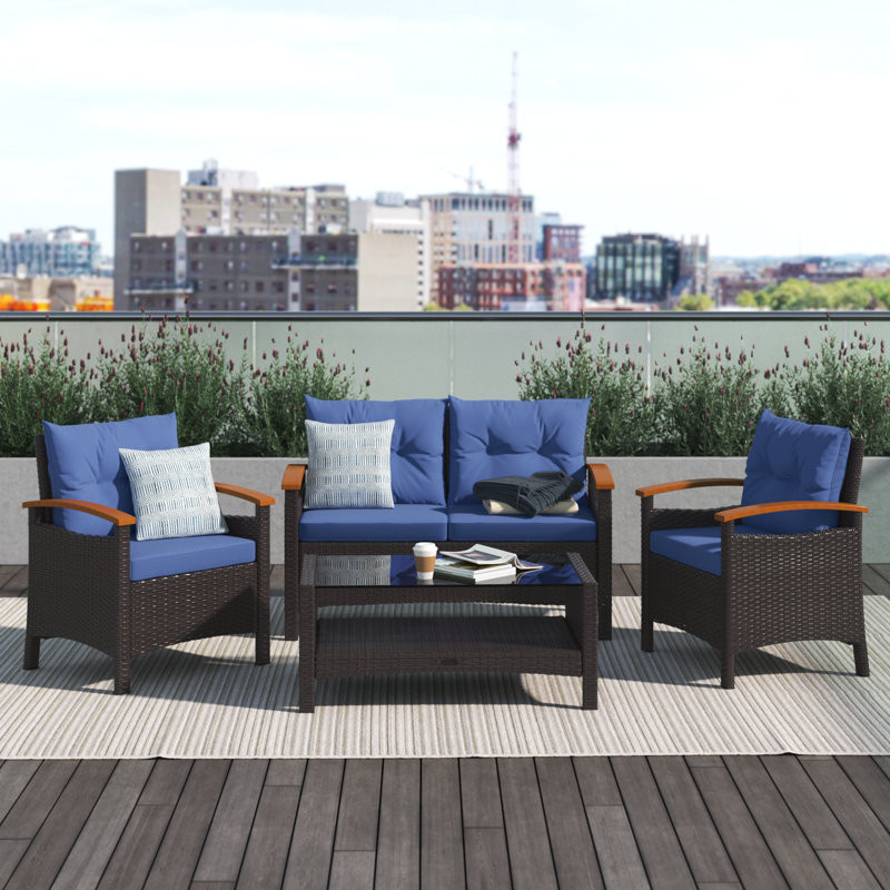 4 - Person Outdoor Seating Group with Cushions