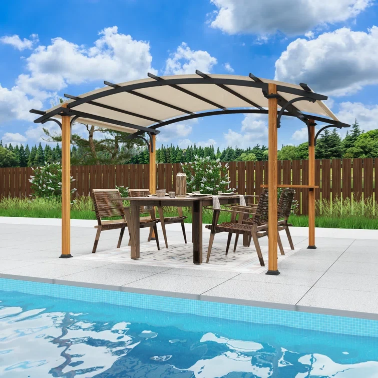 11 ft. W x 8.8 ft. Metal Pergola With Canopy