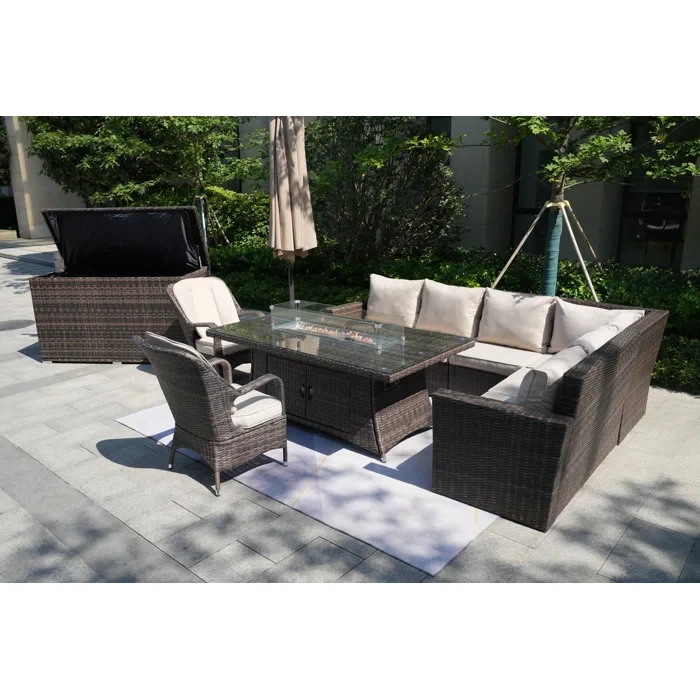 Algird 8 - Person Outdoor Seating Group with Cushions