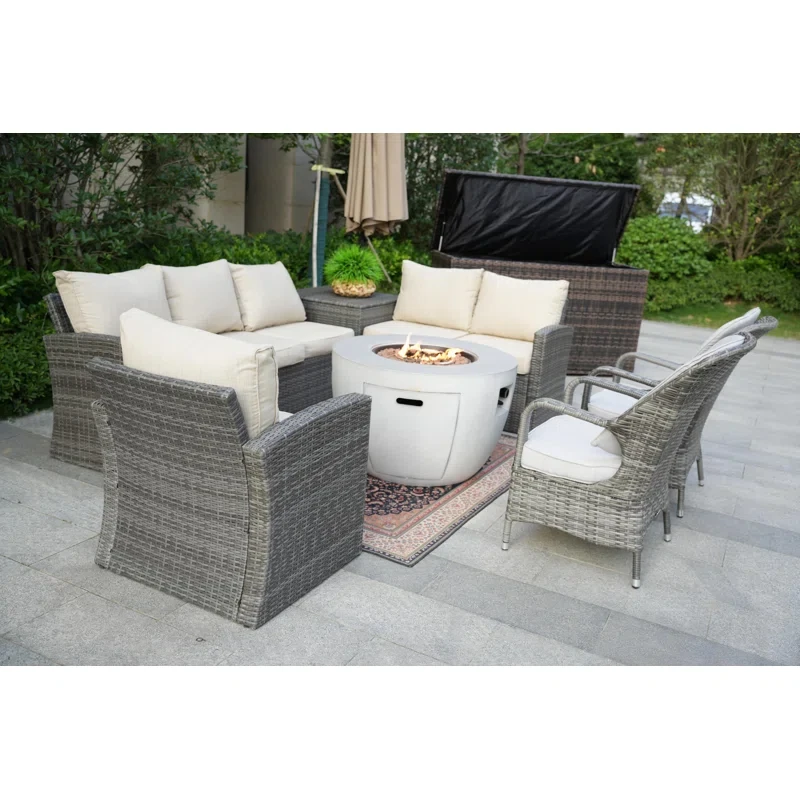 Algird 8 - Person Outdoor Seating Group with Cushions