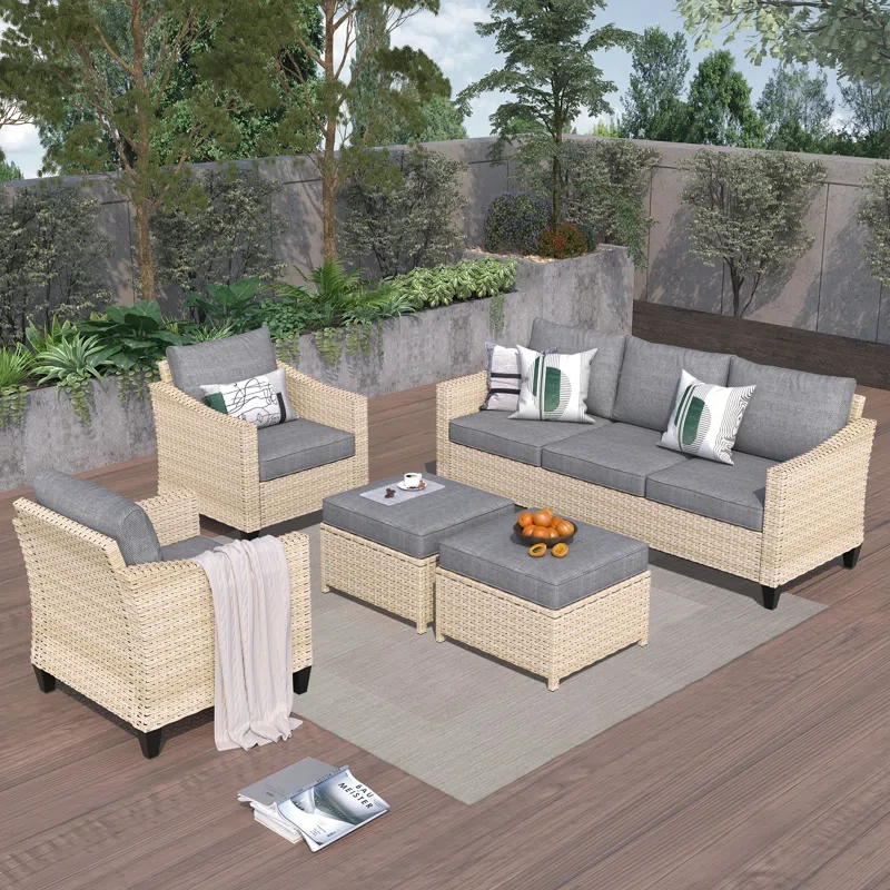 Gurfateh 7 - Person Outdoor Seating Group with Cushions