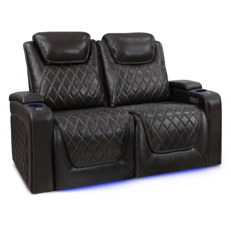 Leather Home Theater Seating with Cup Holder