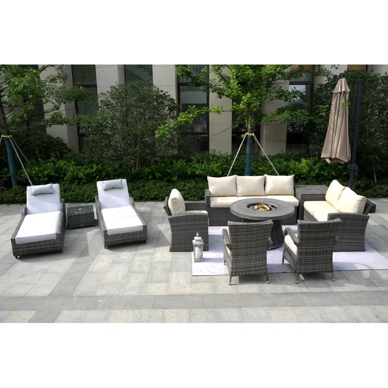 Areefa 10 - Person Outdoor Seating Group with Cushions