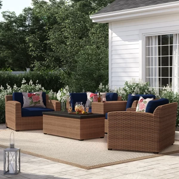 Ambroselli 4 - Person Outdoor Seating Group with Cushions