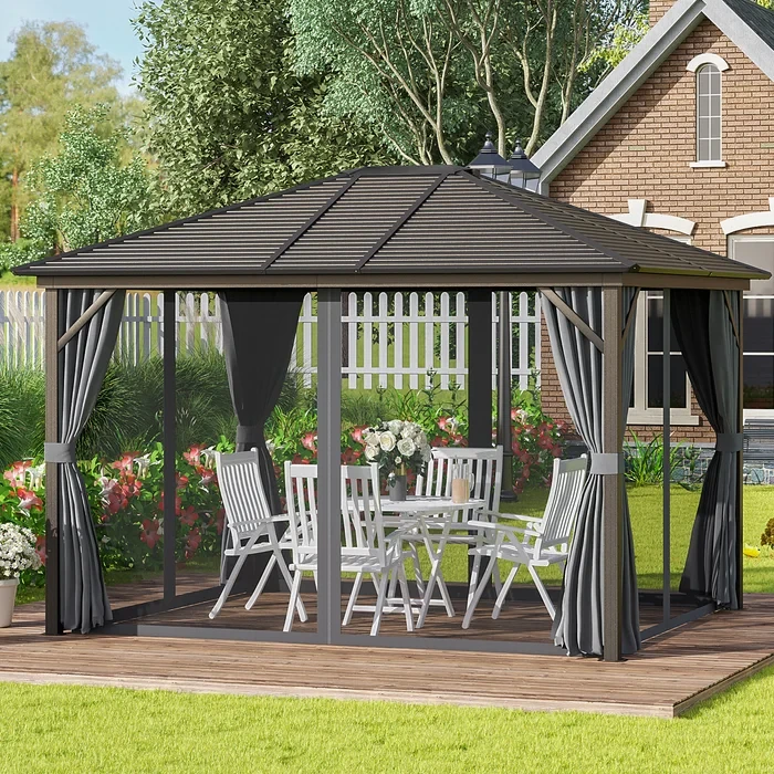 12 Ft. W x 10 Ft. D Aluminum Patio Gazebo