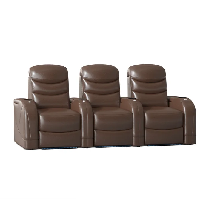 Stealth HR Series Upholstered Power Reclining Home Theater Seating with Cup Holder