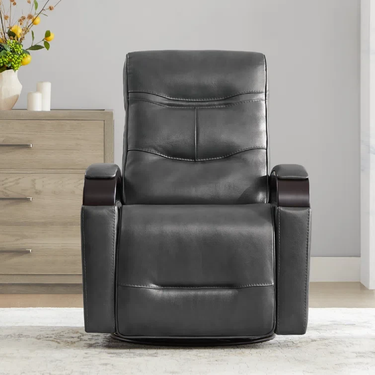 Britnee Genuine Leather Swivel Power Recliner (Set of 2)