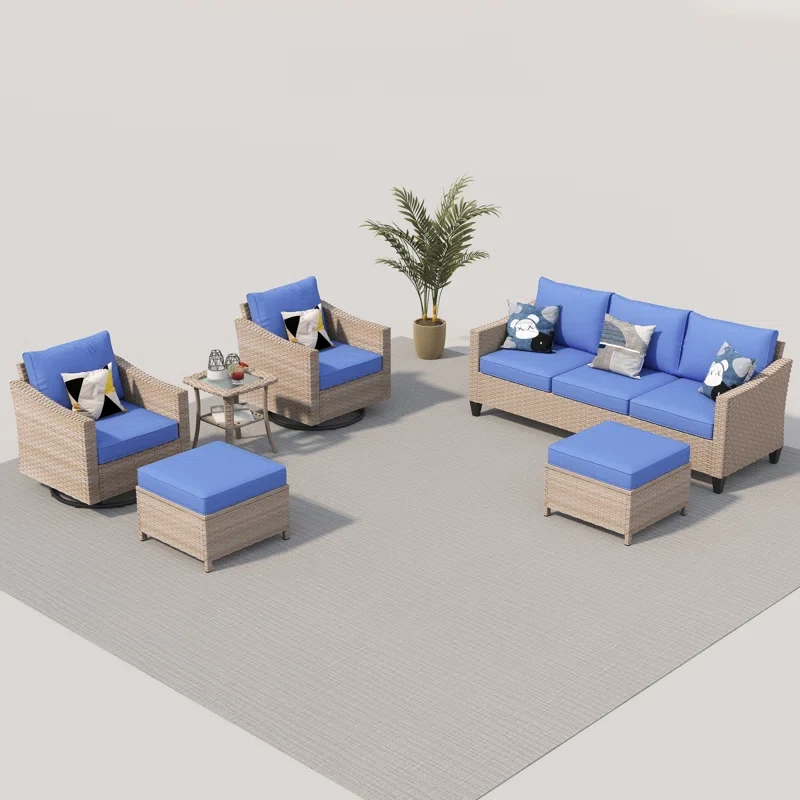 Quantrel 9 Piece Rattan Sofa Seating Group with Cushions