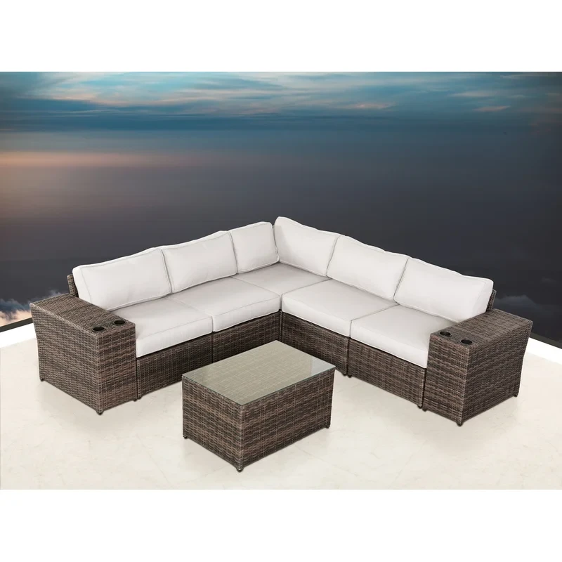 Jamarion Fully Assembled 8 Piece Sectional Seating Group with Cushions