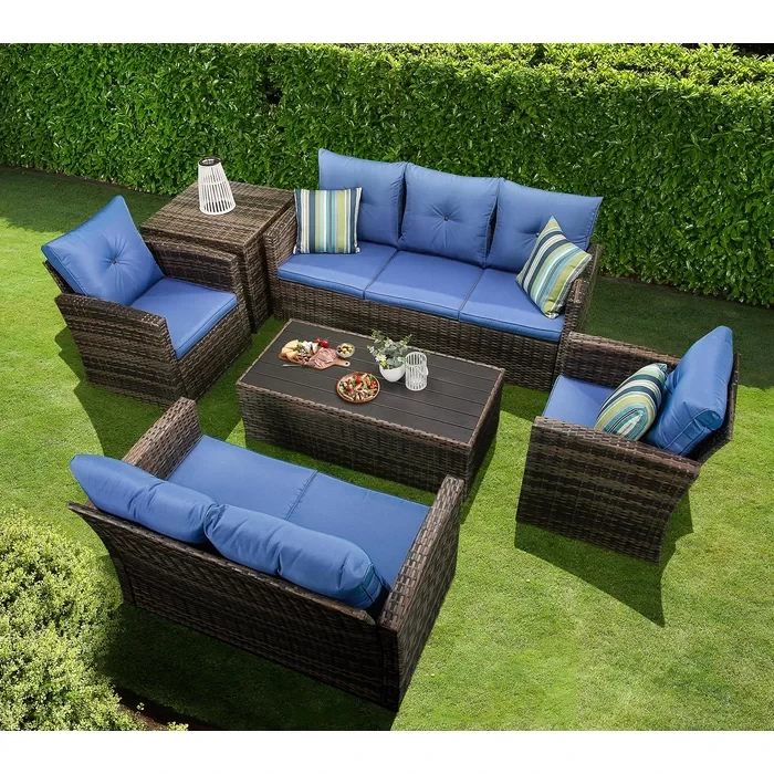 7 - Person Outdoor Seating Group with Cushions