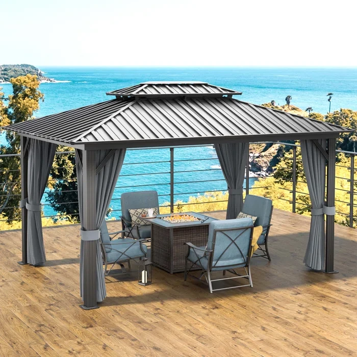 12 Ft. W x 10 Ft. D Metal Patio Gazebo