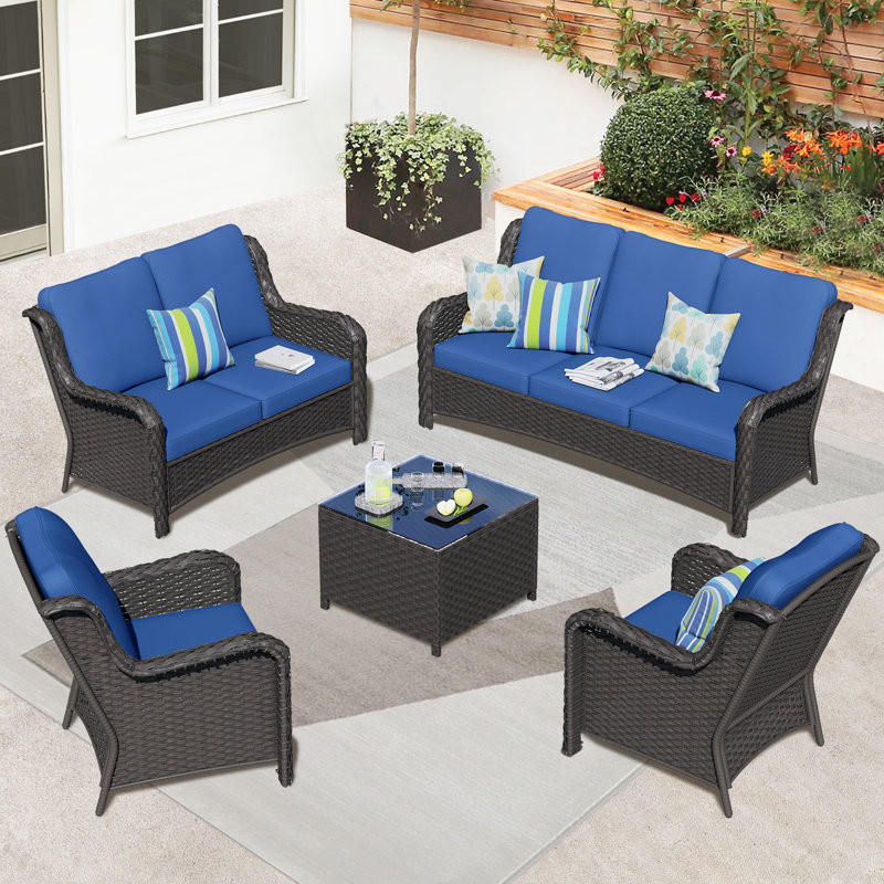 Tommy 7 - Person Outdoor Seating Group With Cushions