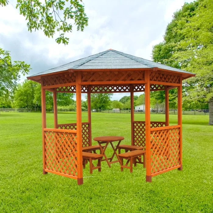 13 Ft. W x 13 Ft. D Solid Wood Patio Gazebo