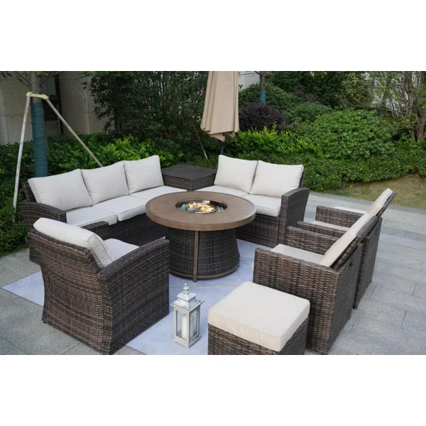 Areefa 10 - Person Outdoor Seating Group with Cushions