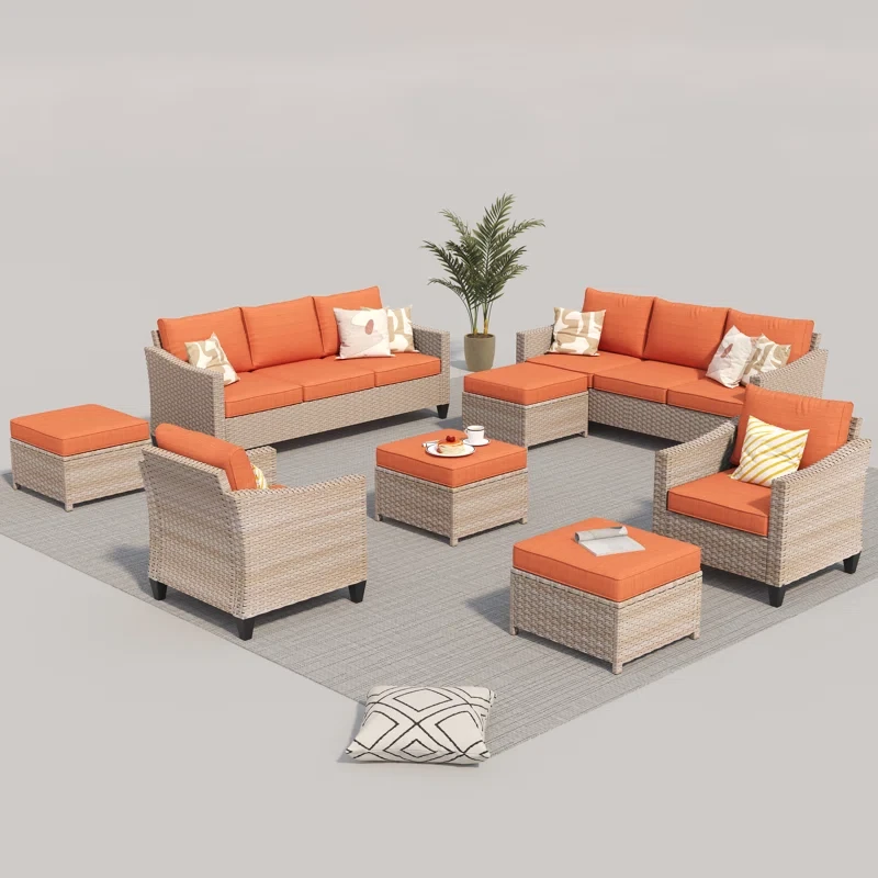 Ashonte 12 - Person Outdoor Seating Group with Cushions