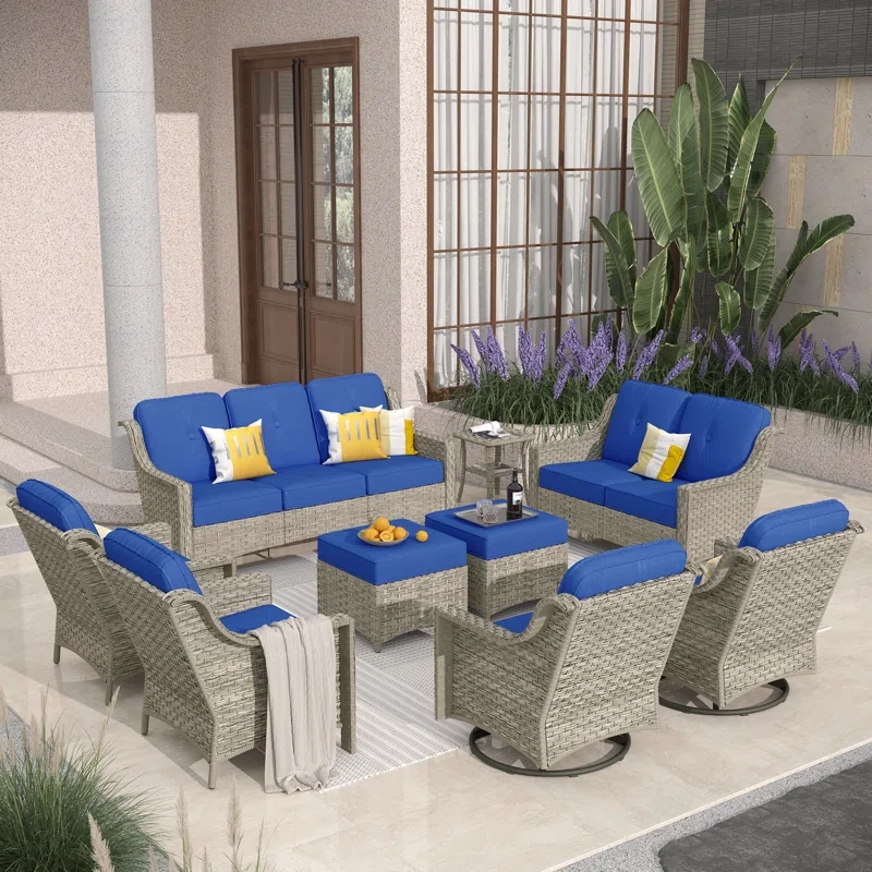 Porretto 9 - Person Outdoor Seating Group with Cushions