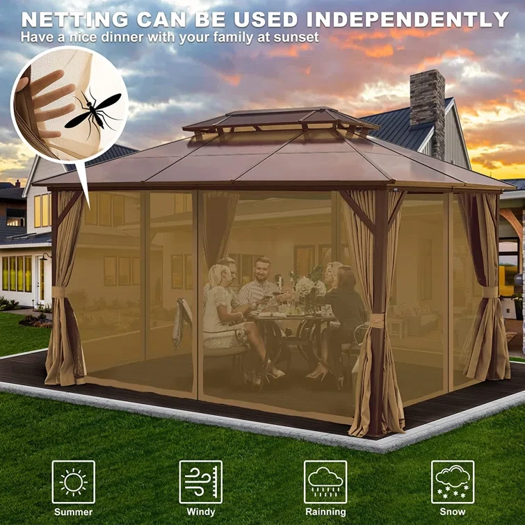 13 Ft. W x 10 Ft. D Aluminum Gazebo