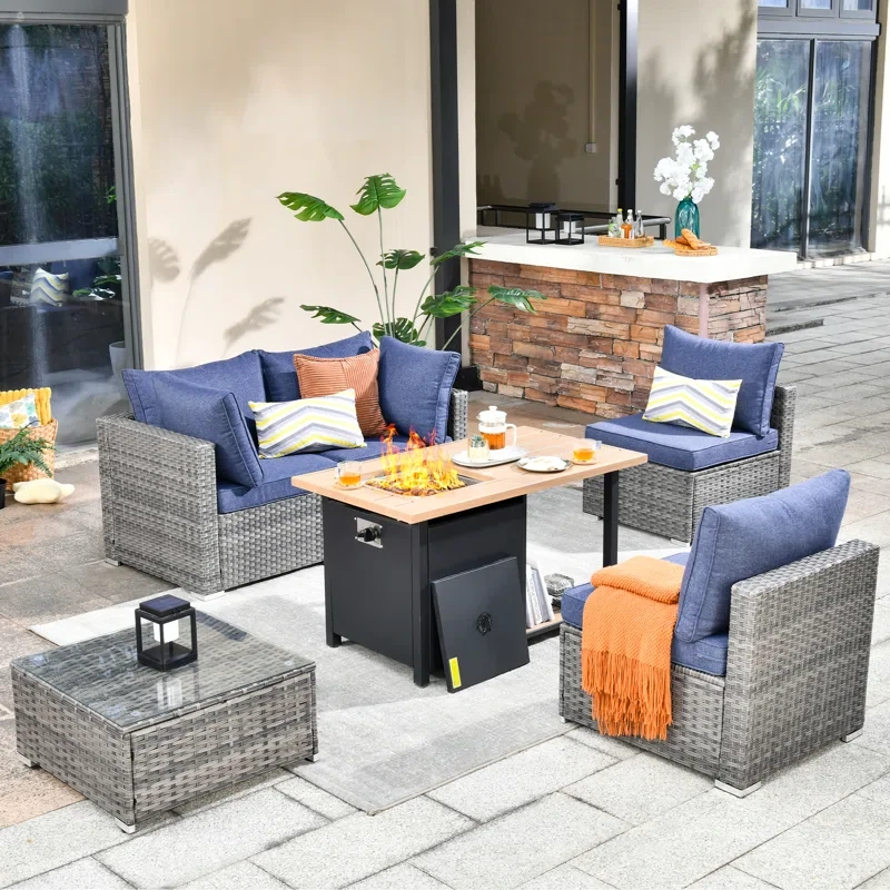 Aliva 4 - Person Outdoor Seating Group with Cushions