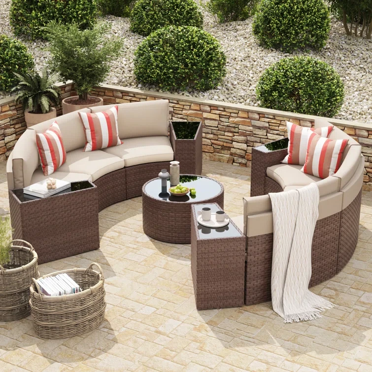 Wicker/rattan 6 - Person Seating Group With Cushions