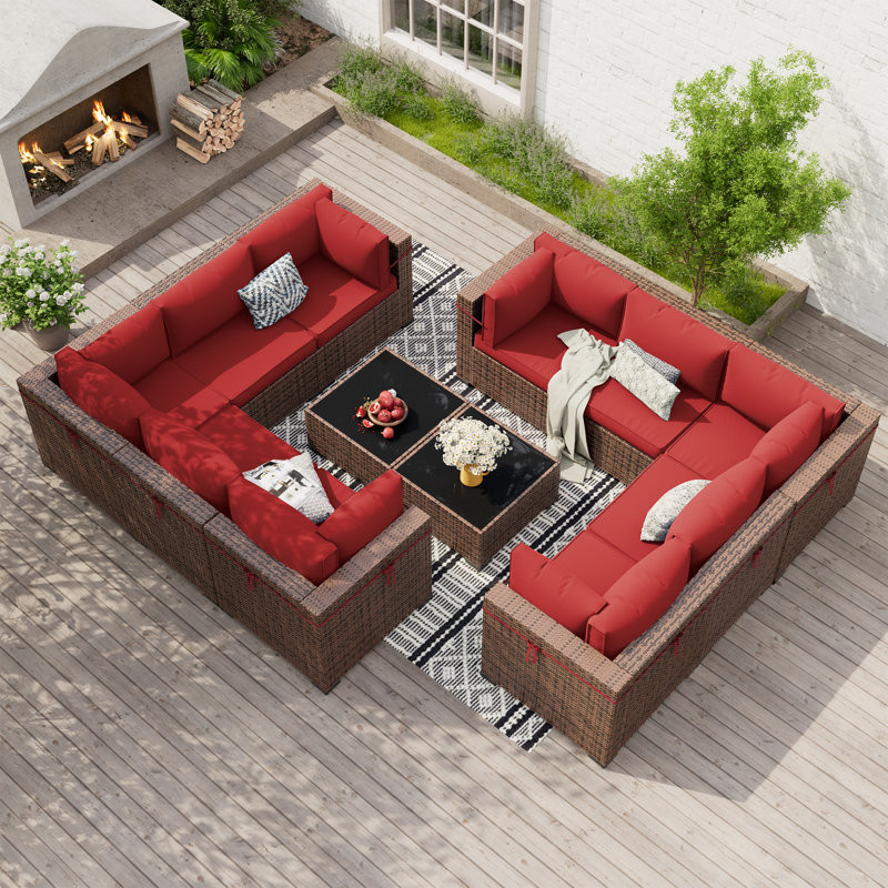 Treyshun 10 - Person Outdoor Seating Group with Cushions