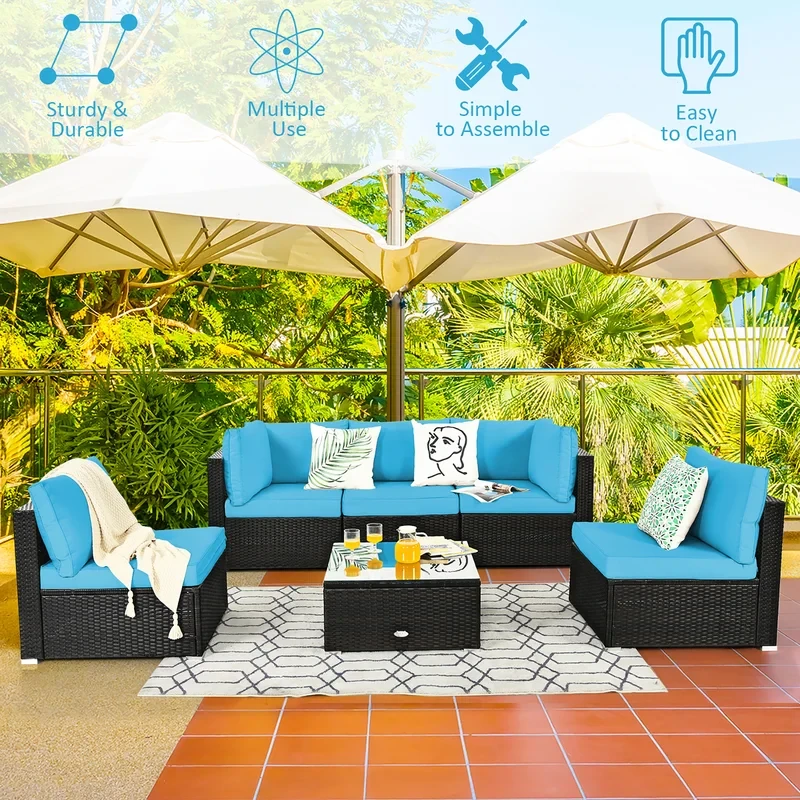 5 - Person Outdoor Seating Group with Cushions