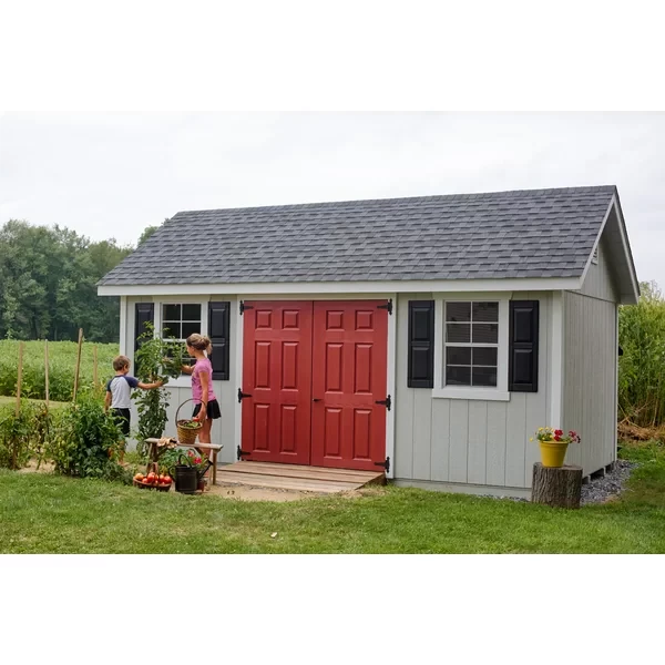 10 ft. W x 18 ft. D Manufactured Wood Storage Shed With Floor