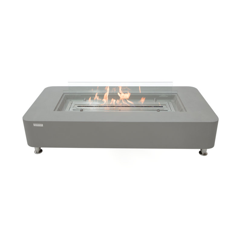 Sydney 62" Rectangle Ethanol Fire Table -Slate black/Space Gray/ Cream White-by Elementi