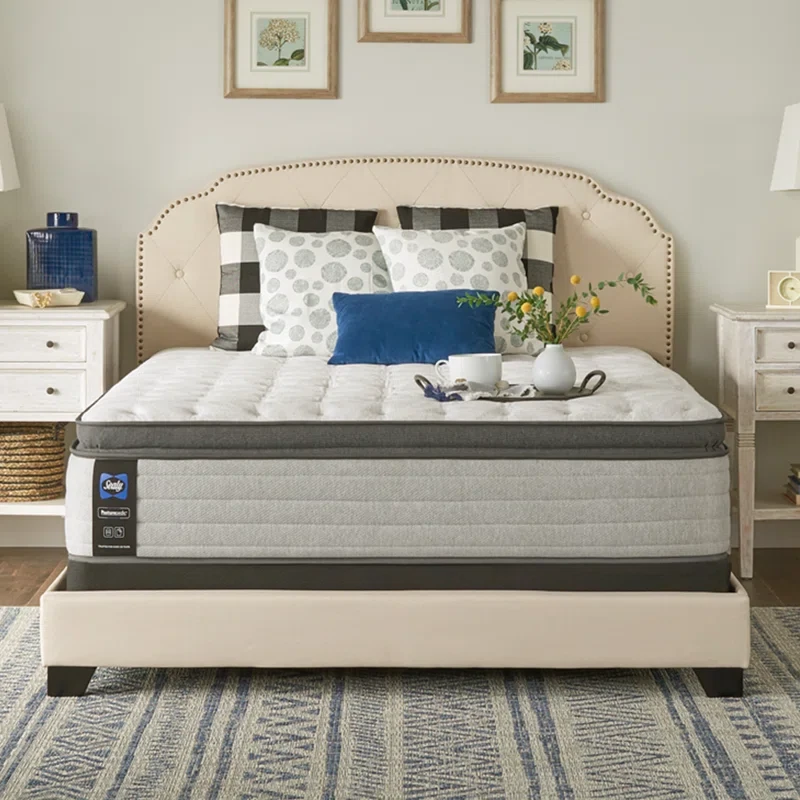 Sealy Posturepedic Mill Road 14" Medium Pillow Top Innerspring  Queen Size Mattress And Box Spring Set